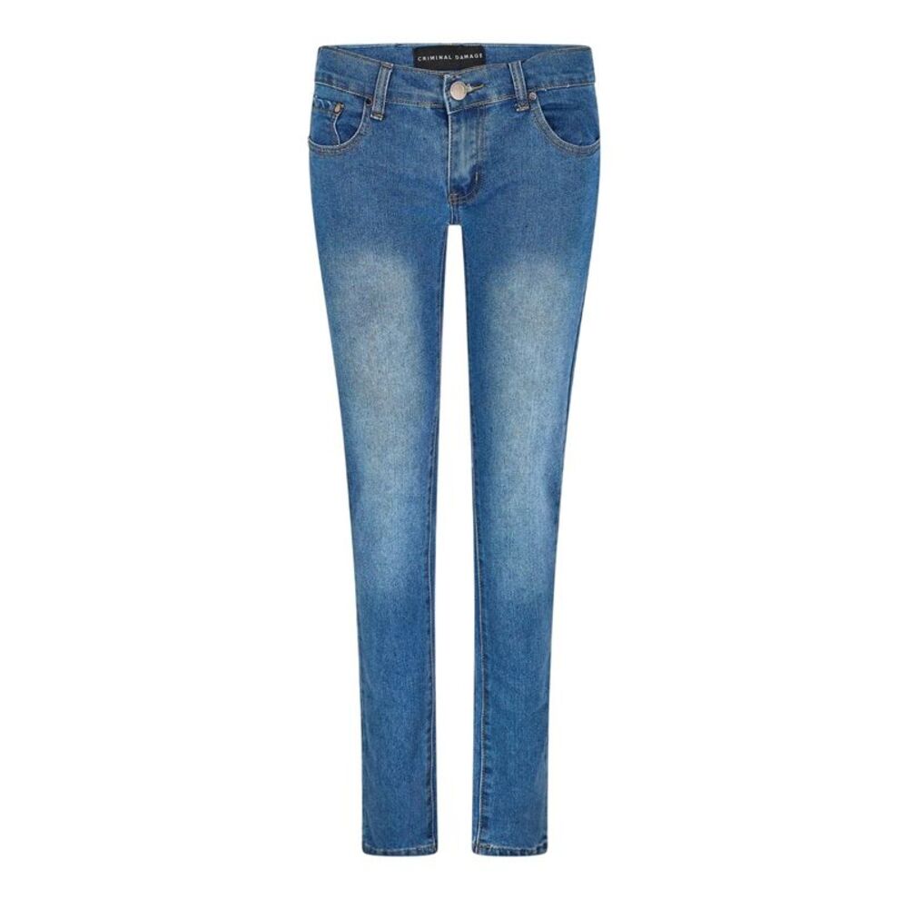 Criminal Damage Womens/Ladies Denim Skinny Jeans / Mid Blue